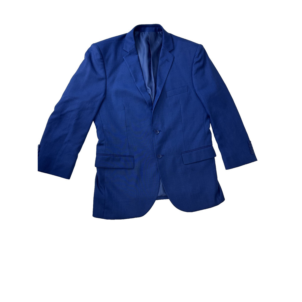 Bacaccio Uomo Blue 2-Piece Suit 40S Jacket 34S Pants Slim Fit Modern Stretch